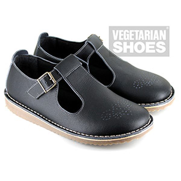 Vegetarian Shoes T Brogue Black Size 42 (UK 8) - Image 2