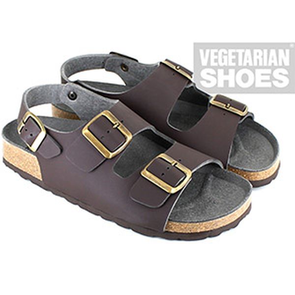 Vegetarian Shoes Three Strap Sandal Brown Size 45 (UK 11) - Image 2