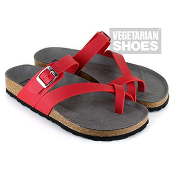 Vegetarian Shoes Santorini Toe Strap Sandal Red Size 40 (UK 6.6) - Image 2