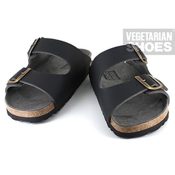 Vegetarian Shoes Two Strap Sandal Black Size 38 (UK 5) - Image 2
