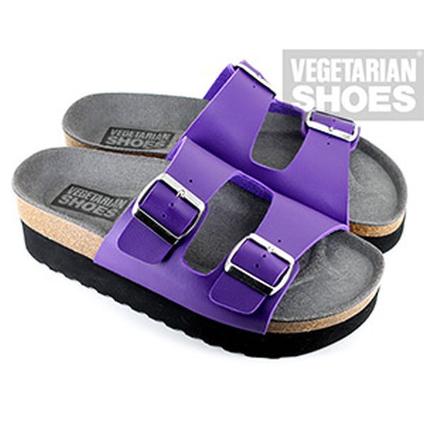 Vegetarian Shoes Wedge Sandals Purple Size 40 (UK 6.6)
