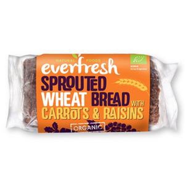 Everfresh Organic Sprouted Wheat Bread with Carrots & Raisins 400g