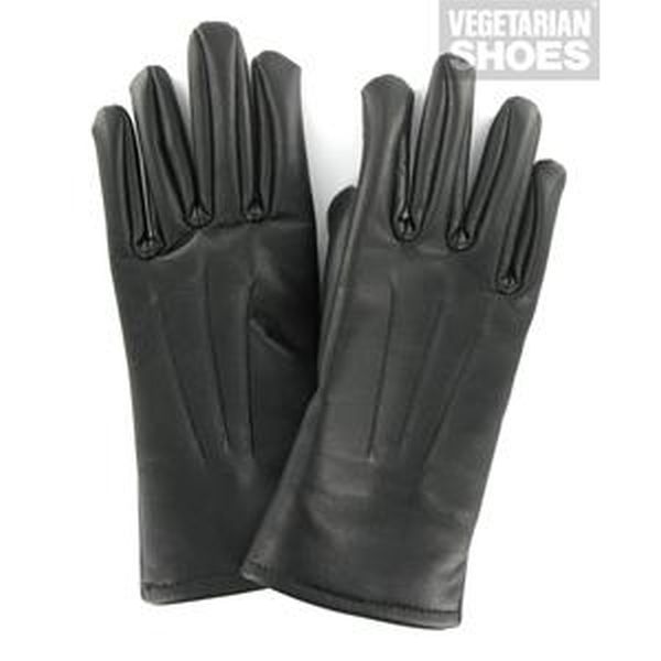Vegetarian Shoes Synthetic Leather Gloves Black UK Size 6 - Image 4