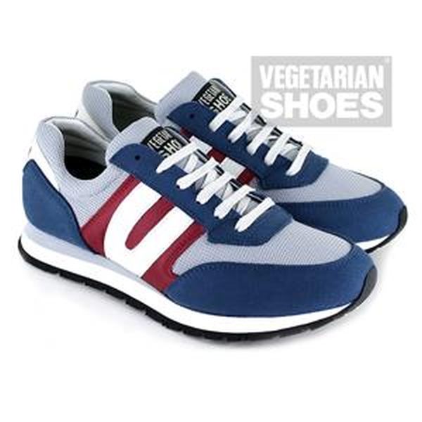Vegetarian Shoes Vegan Runner Navy/Grey/Red Size 39 (UK 6)
