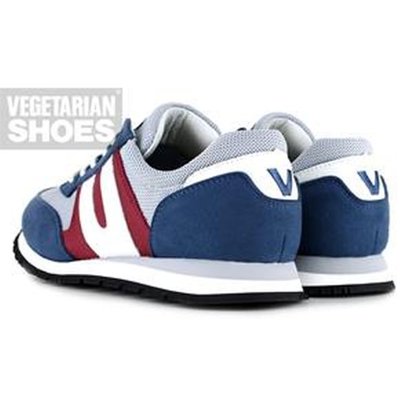 Vegetarian Shoes Vegan Runner Navy/Grey/Red Size 39 (UK 6) - Image 2