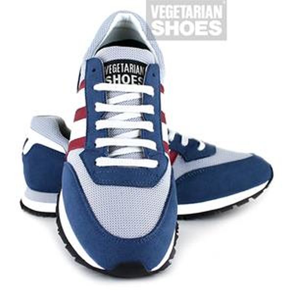 Vegetarian Shoes Vegan Runner Navy/Grey/Red Size 39 (UK 6) - Image 3