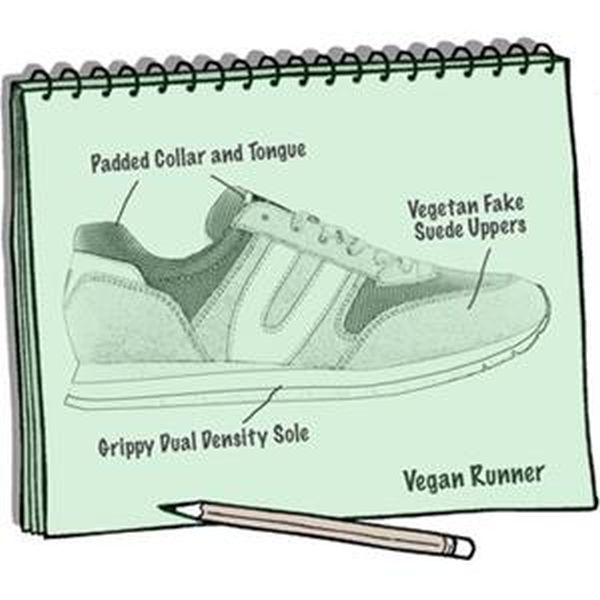 Vegetarian Shoes Vegan Runner Navy/Grey/Red Size 39 (UK 6) - Image 7
