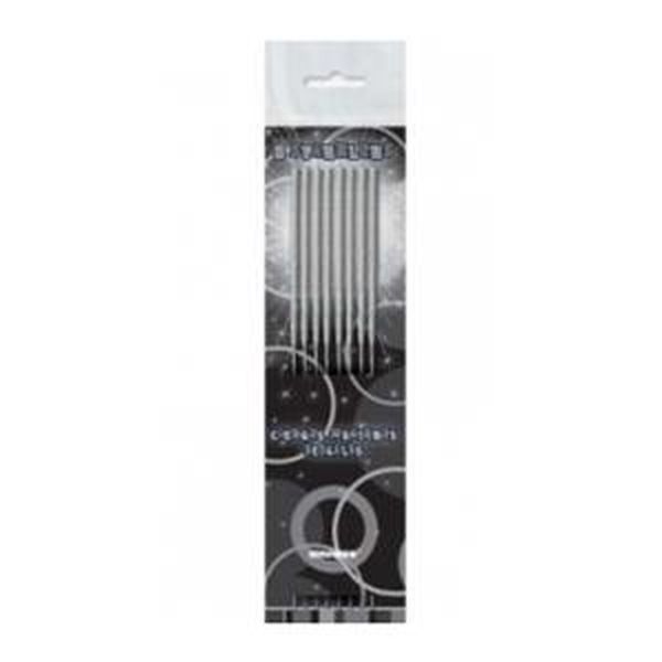 Silver Glitz Birthday Cake Sparklers 7 Inch - Pack Of 8