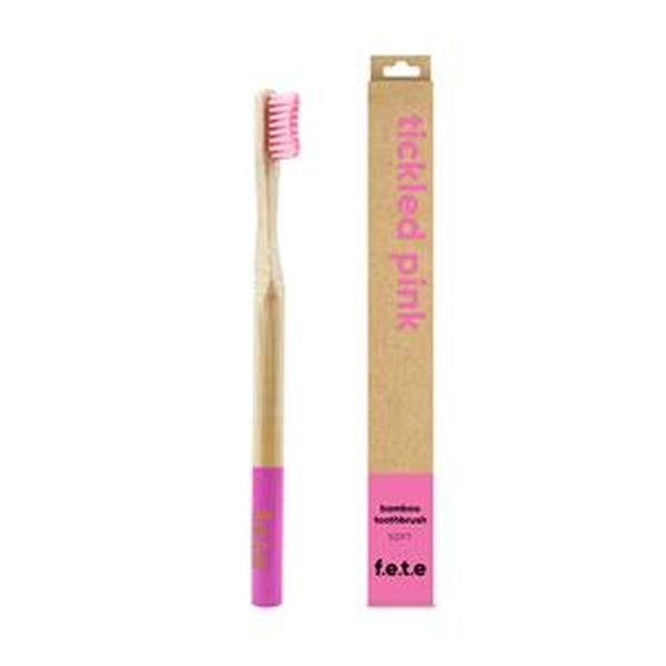 F.E.T.E Bamboo Toothbrush Soft Bristle - Tickled Pink