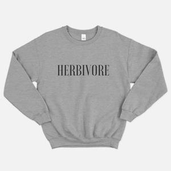 Vegan Outfitters Herbivore Sweatshirt Grey (with leaf symbol). Size M