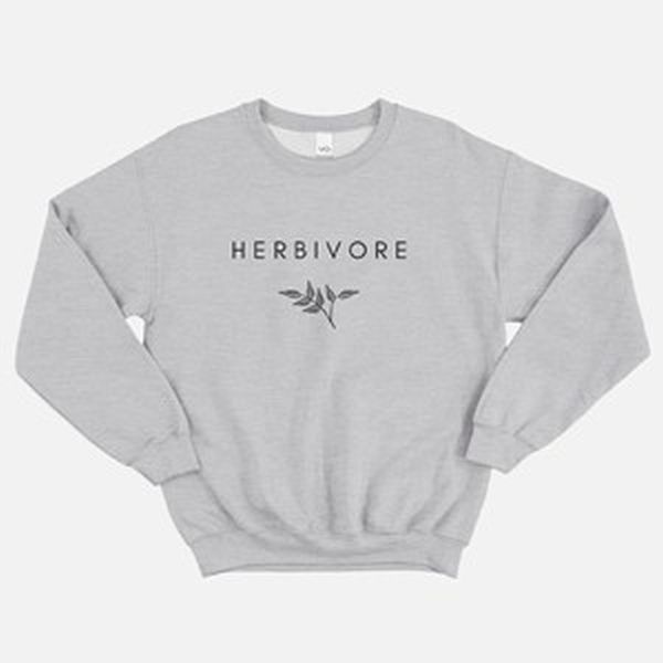 Vegan Outfitters Herbivore Sweatshirt Grey (with leaf symbol). Size M - Image 2