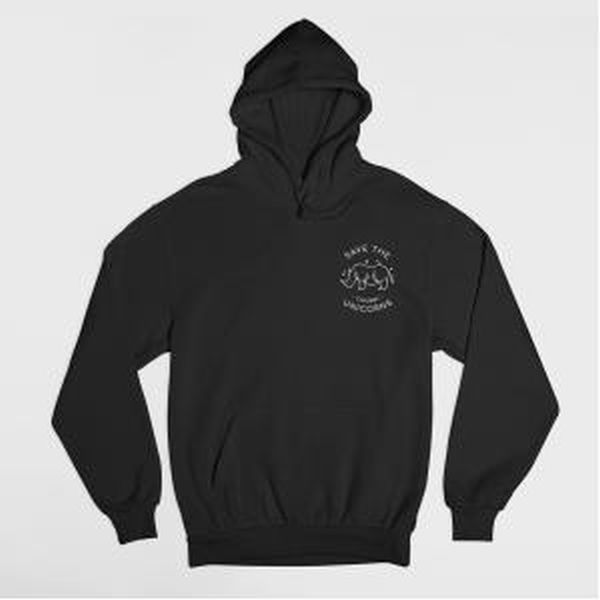 Vegan Outfitters Chubby Unicorns Corner Logo Hoodie Black. Size L