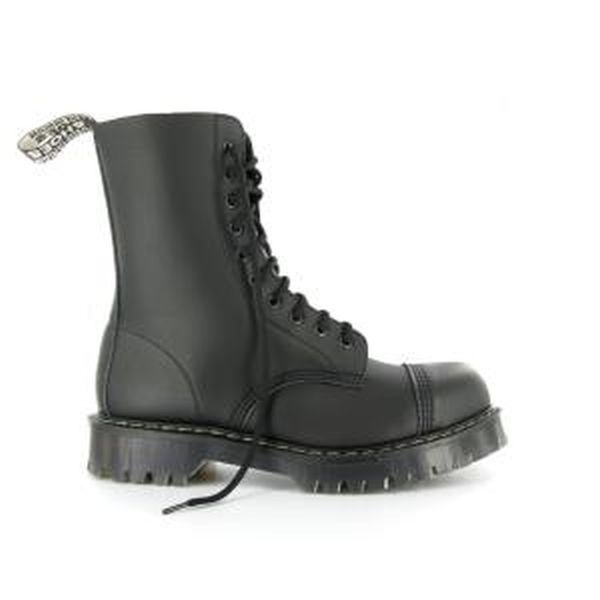 Vegetarian Shoes Black Airseal 10-Eye Boots with Steel Toe - Image 2