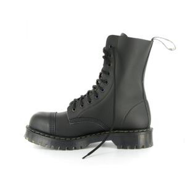 Vegetarian Shoes Black Airseal 10-Eye Boots with Steel Toe - Image 3
