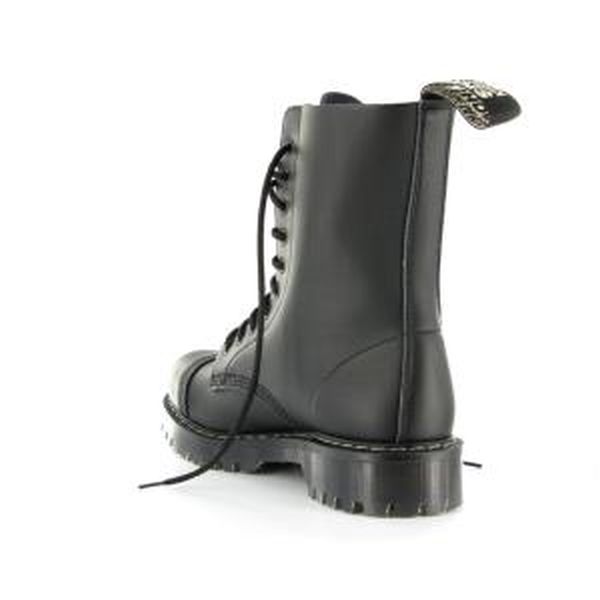 Vegetarian Shoes Black Airseal 10-Eye Boots with Steel Toe - Image 5