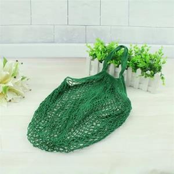 Bottle Green Cotton String Bag - Image 2